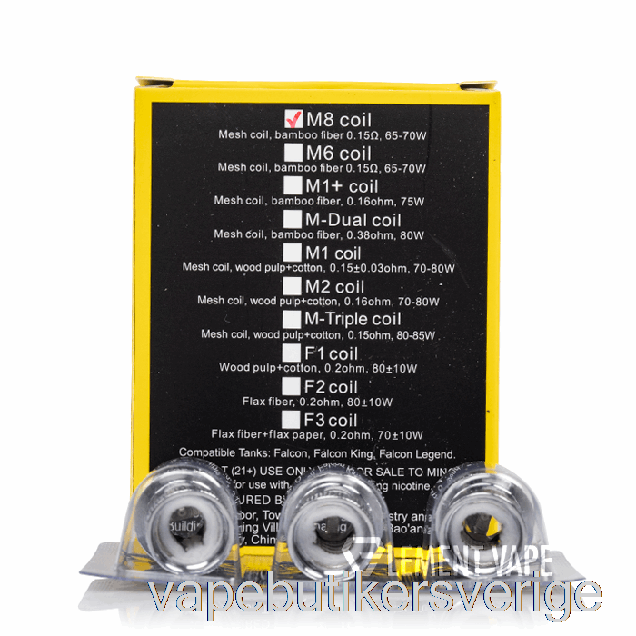 Vape Sverige Horizon Falcon Ersättningsspolar 0,15ohm M8 Mesh Coils